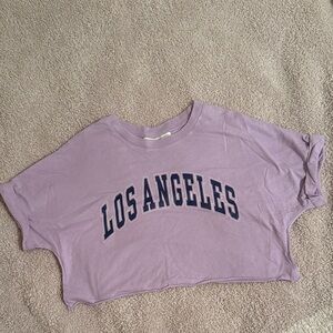Purple Los Angeles Graphic Crop Top